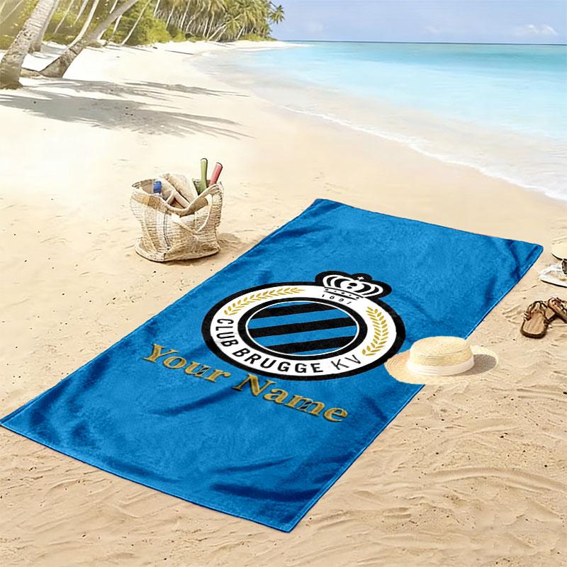 Club Brugge KV Custom Name Print Beach Towel, Large Soft Quick Dry Towel for Beach Camping Swimming