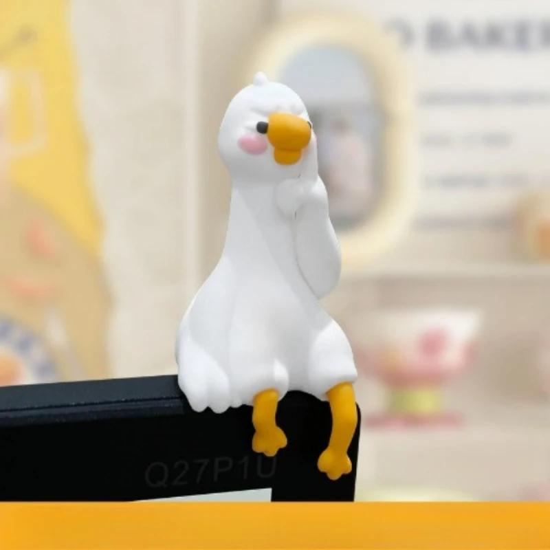 1pc Big White Goose Car Ornament, Center Console Decor, Cute Car Interior Decoration, Desktop & Computer Table Hanging Pendant