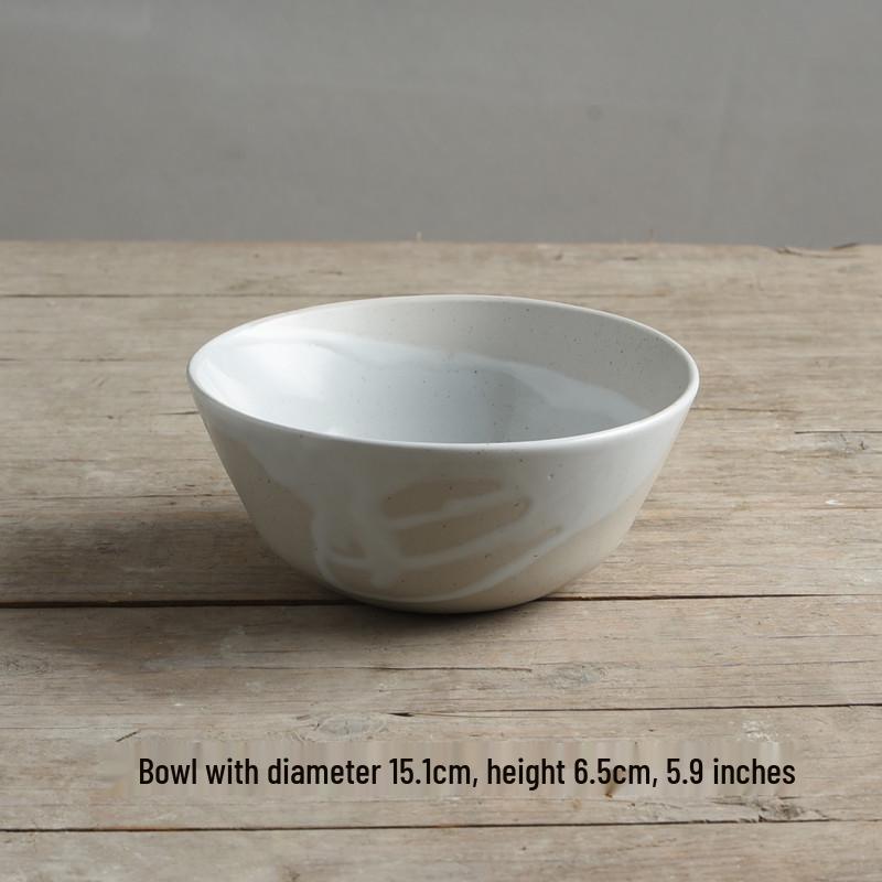 Yijia Retro Ceramic Underglaze Color Bowl: Perfect for Noodles, Congee, Rice, Soup, and Salad.