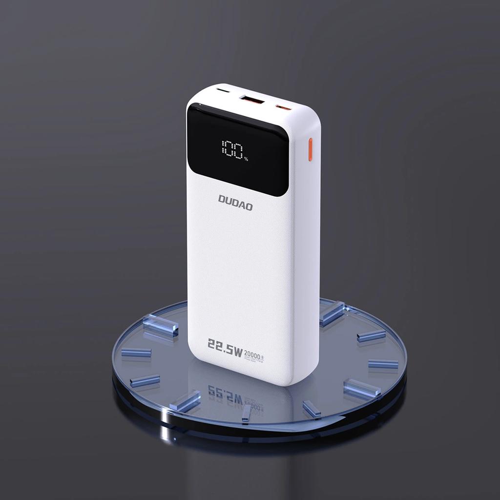 Powerbank Dudao K15Pro 20000Mah 22.5W Pd Usb-C / Usb-A / Wbudowane Kable Lightning I Usb-C - Biały