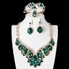 Four-Piece Jewelry Set, Fashion Gemstone Necklace, Earrings Set, Women'S Collarbone Chain, Dress, Banquet Accessories.