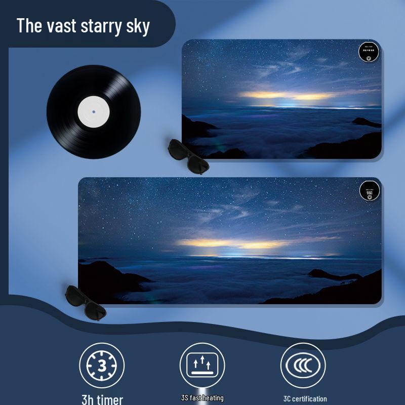 

Электрический коврик с подогревом для стола: Большая водонепроницаемая мышь и грелка для рук для офисного или студенческого использования 80x33 cm, Six Levels Digital Display