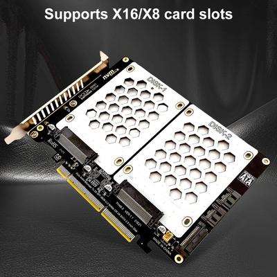U.2 Dual-Disk Adapter Card 2.5 Inch SATA Hard Drive To PCIE4.0 Split Card U.2 To PCIe Card Dual U.2 To PCIe 4.0 X8 Adapter