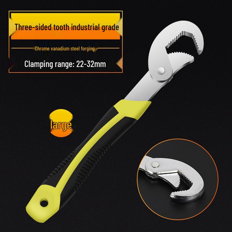 Multifunctional Adjustable Jaw Wrench: Multi-Purpose Pipe Wrench with Large & Small Openings