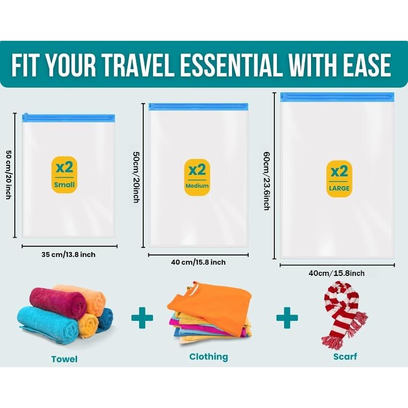 Compression Bags for Travel Space Saver Vacuum Storage Bags No Pump Needed for Clothes Luggage Home Organizer Cruise Camping Accessories
