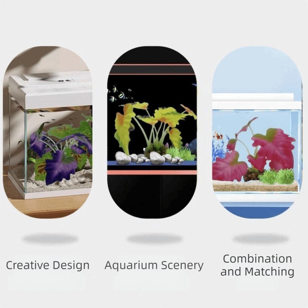 Plastic Aquarium Water Plants Lifelike Small Artificial Underwater Plants with Sturdy Stems Decorative Artificial Grass Ornament