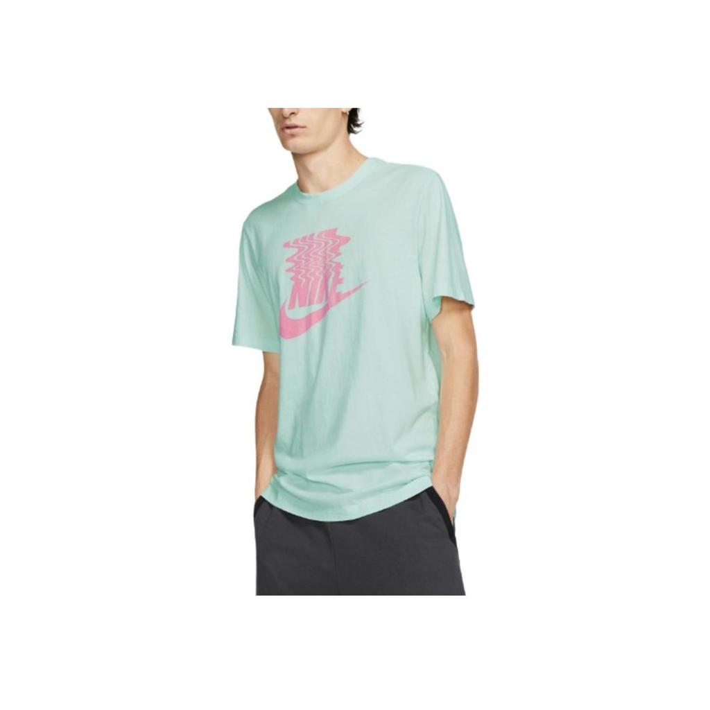 Nike Sportswear Big Logo Print Crew Neck Short-Sleeve T-Shirt Men Tops Green BQ1266-336