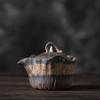 Retro Pottery Bodhi Lotus Handle Teapot Rough Pottery Gilded Iron Glaze Teapot Tea Maker High-end Kungfu Teapot Tea Ceremony