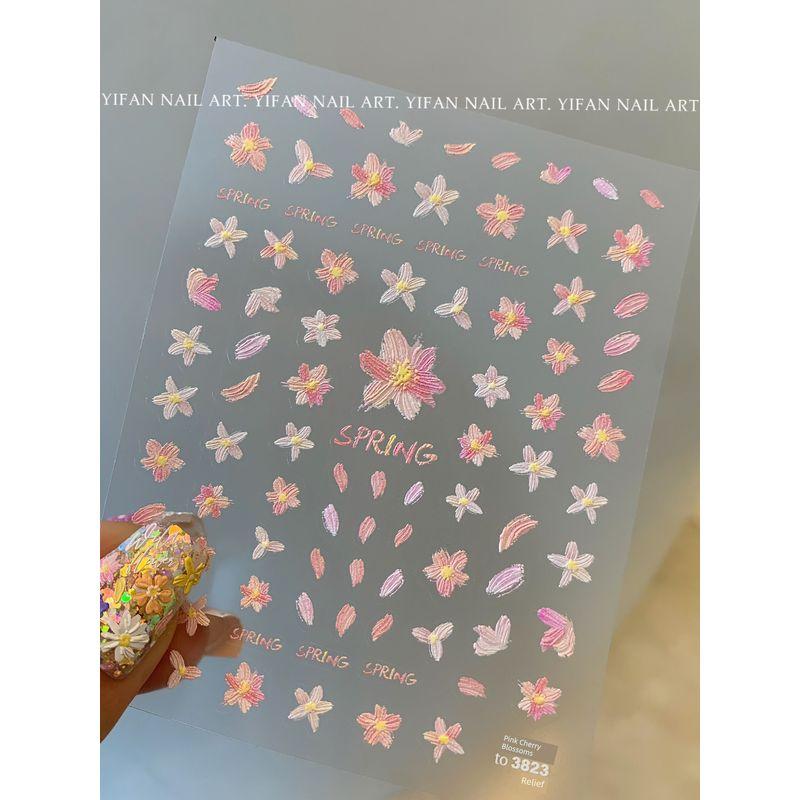 

Cherry Blossom J172 Embossed Tulip Pink Nail Sticker J172-1. [embossed pink cherry blossoms. 1]]