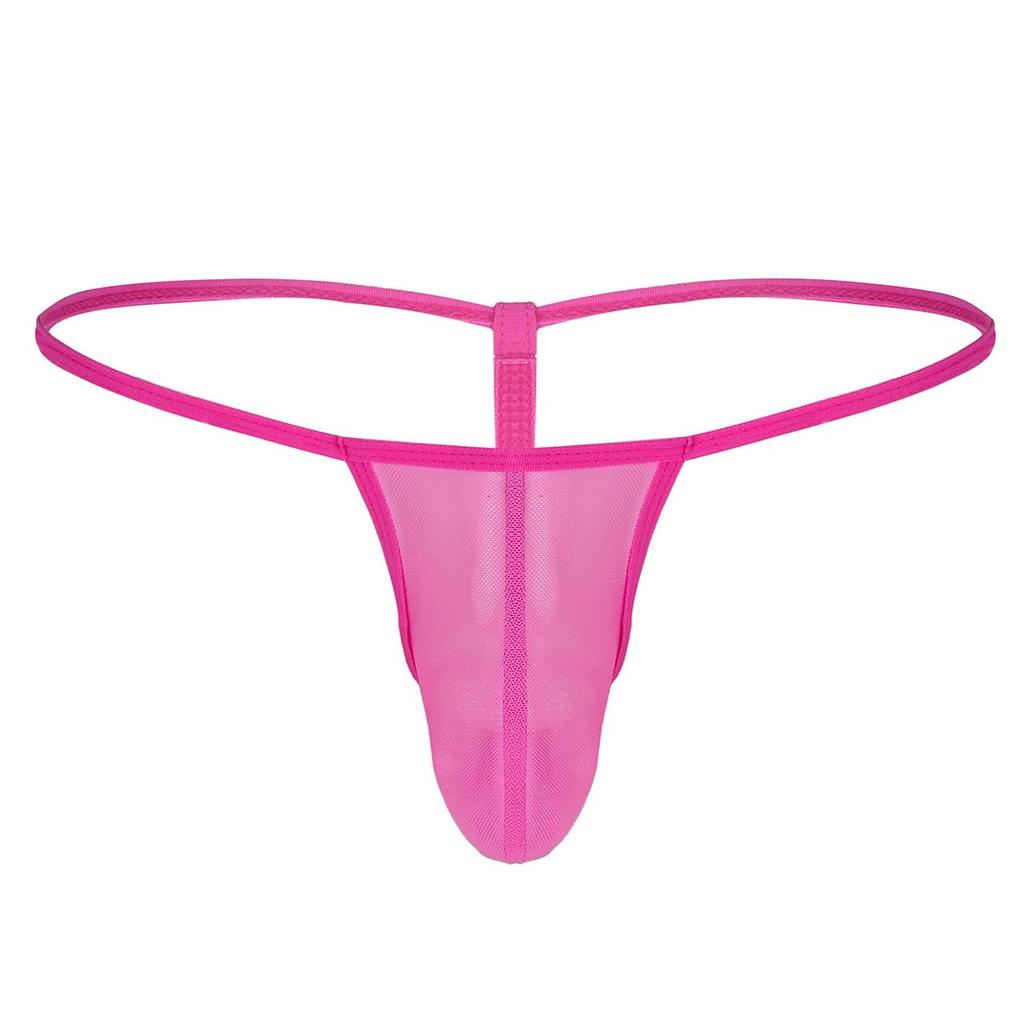 Men's See Through Thongs G-String Low Rise Underwear T-Back Bikini Briefs