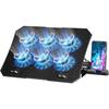 Laptop Cooling Pad for 12-15.6 Inch, 6 Cooler Fans with Blue Lights, Laptop Cooling Stand with 2 USB Ports