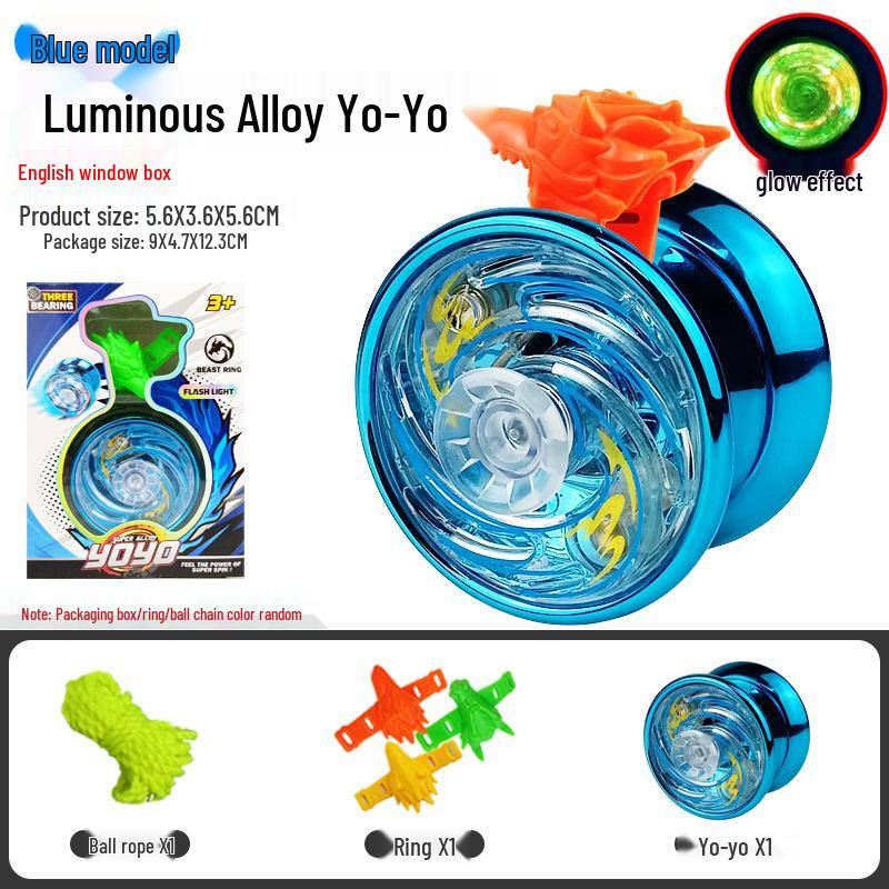Free Shipping Alloy Yo-Yo: Luminous Competition & Sleep-Supporting Toy for Kids