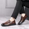 FashionMen Casual Flats Male Business Shoes Classic Leather Shoes Men's Low Heel Loafers Shoes Comfortable Breathable Dress Footwear