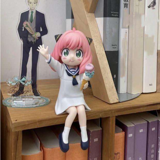 11CM Anime Figure Kawai Anya Forger Action Figures Sitting Figurine Collectible Model Doll Toys In Stock SPY FAMILY Poseable Articulated Scale