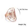 Adjustable Angel Seal Archangel Metatron Cube Ring Stainless Steel Sacred Geometry Spiritual Jewelry Gift for Men Women