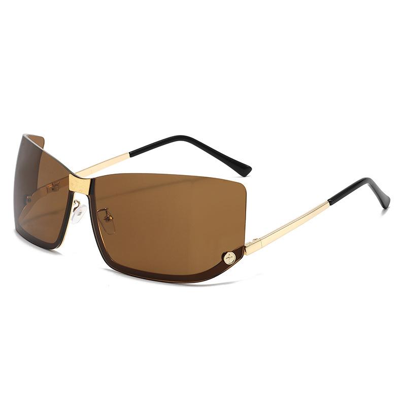 New retro simple half-frame metal sunglasses for men and women outdoor camping driving sunglasses Europe and America