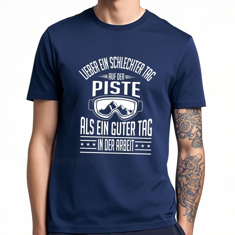 Big size summer For him tshirt A Bad Day on the Slopes is Better Than a Good Day at Work Short Sleeve Workout Crew Neck Tshirt 4XL