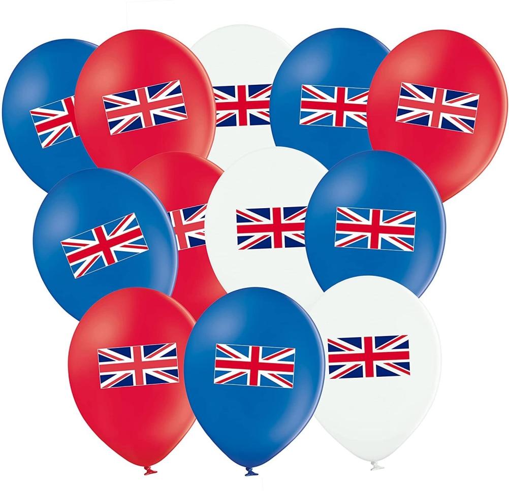 Union Jack Logo Balloons Set Red Blue White Balloons Anniversary Party Favors Supplies Decorations