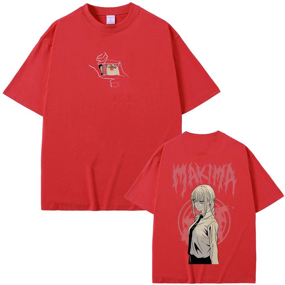 Japanese Anime Chainsaw Unisex Makima Merch 2026 Tshirt Unisex Women Unisexga Casual Oversized T Shirt Male Retro High Quality Tshirts