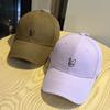 Spring and summer new cartoon embroidered baseball cap for women, versatile hard-brimmed cap, outdoor sun hat that makes the face look smaller and