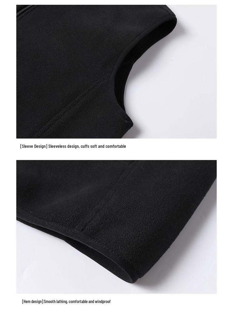 Herren Plus Size Wendeweste mit Stehkragen aus Fleece