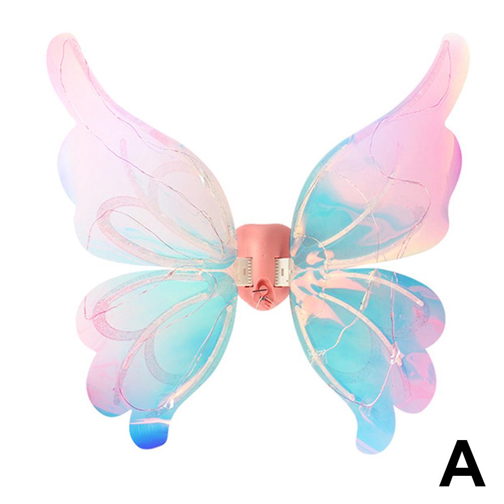 Creative LED Electric Butterfly Wings with Light Music Moving Wings Electric Elf Wings Costume Shimmering Flexibily Luminous Toy