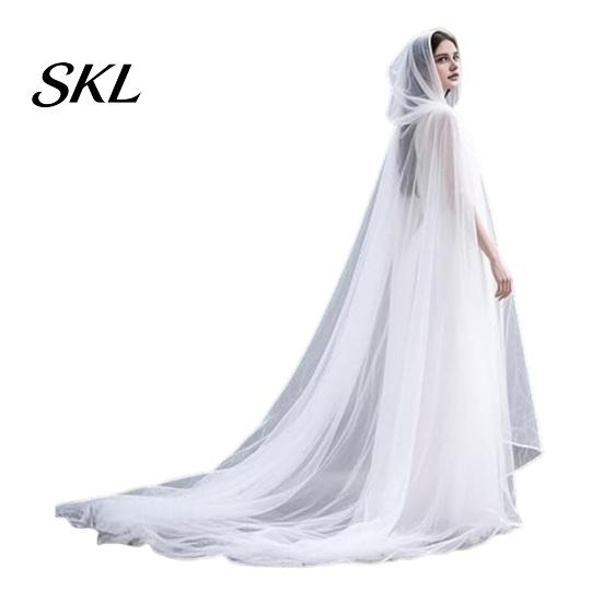 Layered Cosplay Cloak Hooded Mesh for Adults, 2 Layer Sheer Tulle Cape, Witch Costume Gothic Queen Halloween Renaissance Accessories Dark Elf Cape