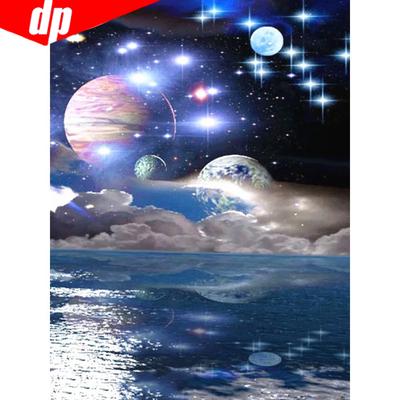Pittura con diamanti Paesaggio stellato Pittura diamante Kit 5d Ricamo diamante Immagine completa e rotonda