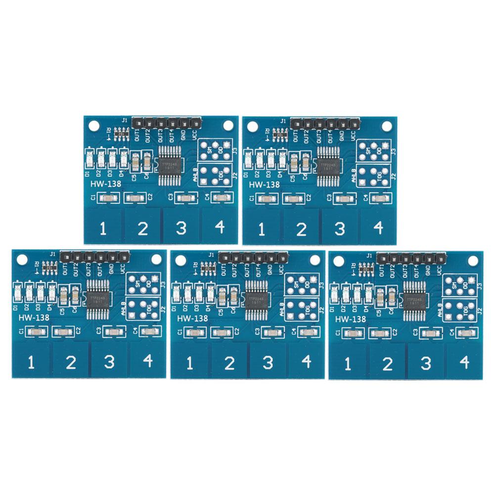 

5Pcs Touch Switch Module TTP224 Capacitive 4 Channels Digital Sensor Electrical Equipment