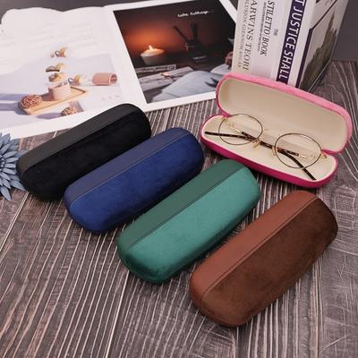 Velvet Leather Splicing Glasses Case Durable Protective Eyewear Box Portable Sunglasses Storage Box For Men Women