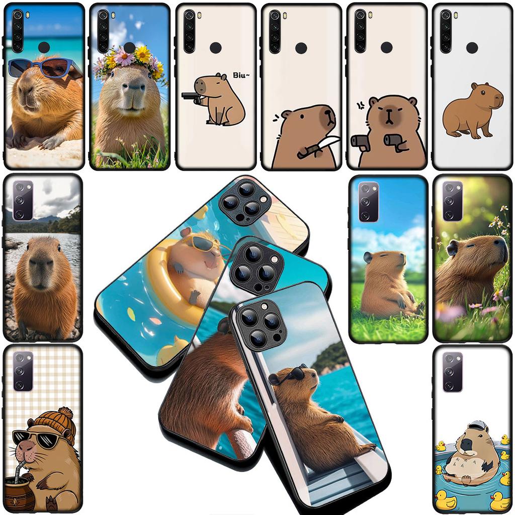 Lovely Capybara Silicone Cover for Samsung Galaxy A36 A55 A26 A05 A06 A14 A50 A51 A53 A54 A12 A13 A23 A35 Coque Phone Case