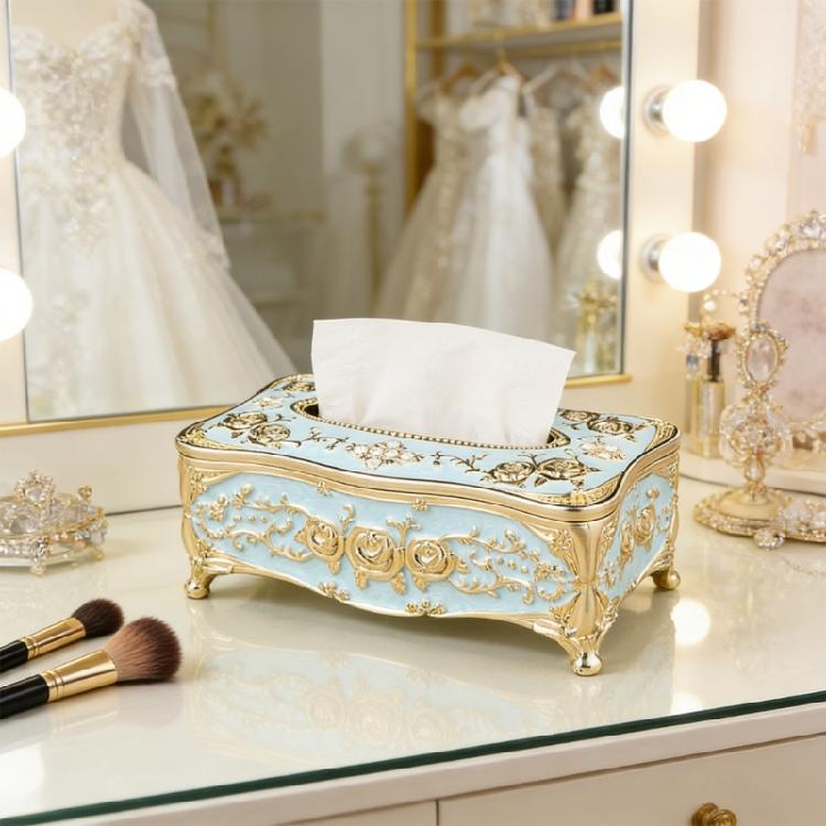 Sturdy Quality ABS Plastic Tissue Cover With Ornate Rose Patterns Sophisticated Decors Tissue Box For Elegant Spaces