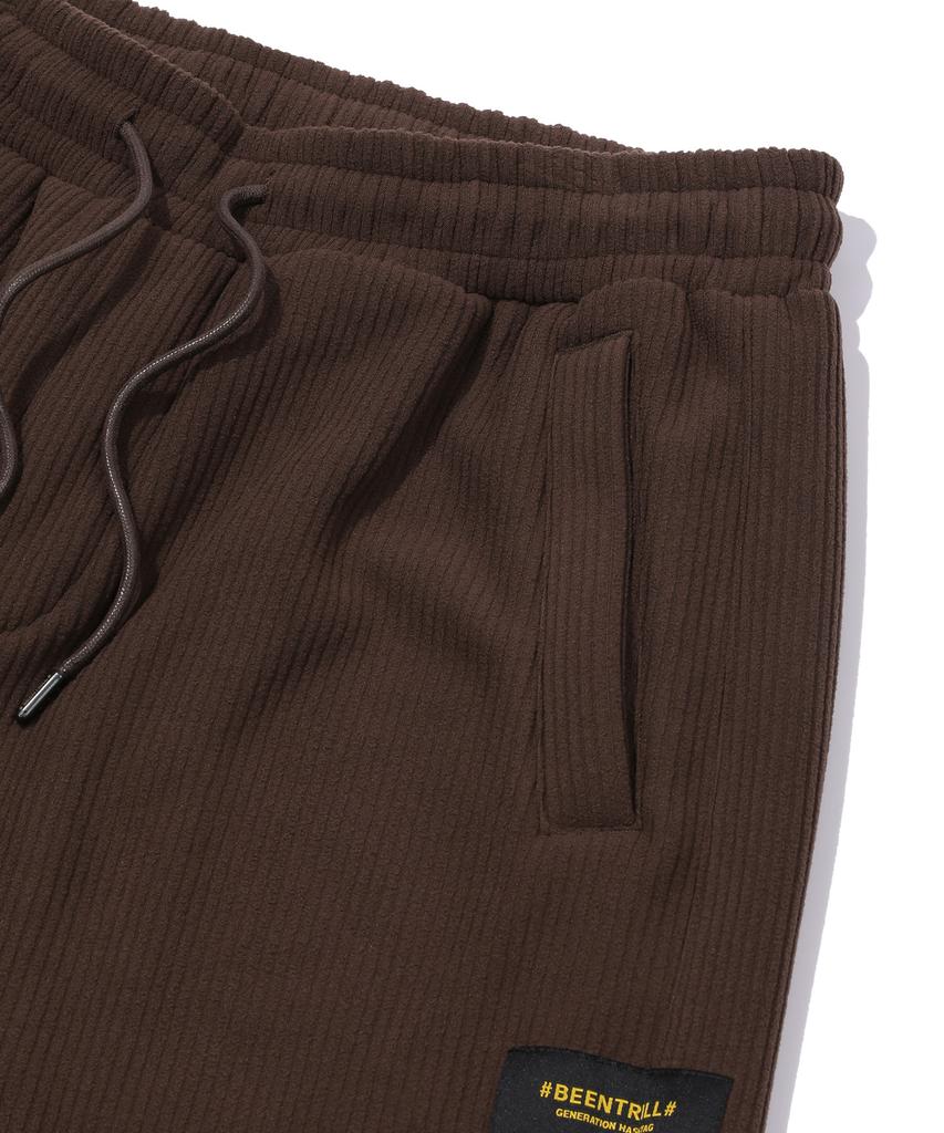 BEENTRILL Corduroy Fleece Sweatpants (Chocolate)
