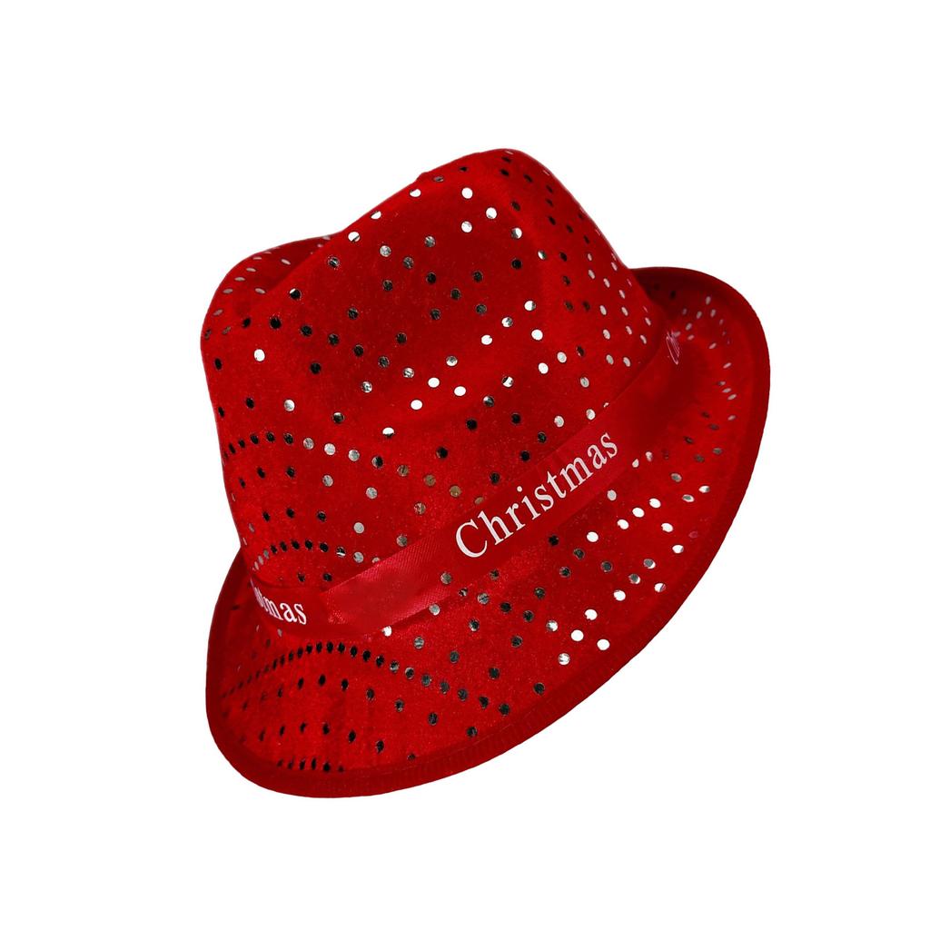 Western Christmas Party Jazzy Hat for Holiday Celebration Festival Costume Santa Hat Cosplay Party Accessories Headwear