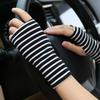 Unisex Thin Cotton Sun Protection Half-Finger Gloves for Summer Driving and Writing, Covers Scars