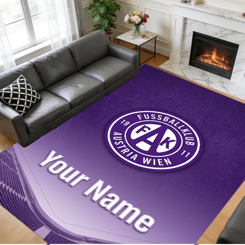 Crystal Velvet Rug Custom Name Text, Soft Non Slip Floor Mat Home DecorAustria Wien FC