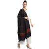 Weavers Villa Women's Cashmere Kullu Design Woven Shawl (SH-400, Black), 100cm X 200cm