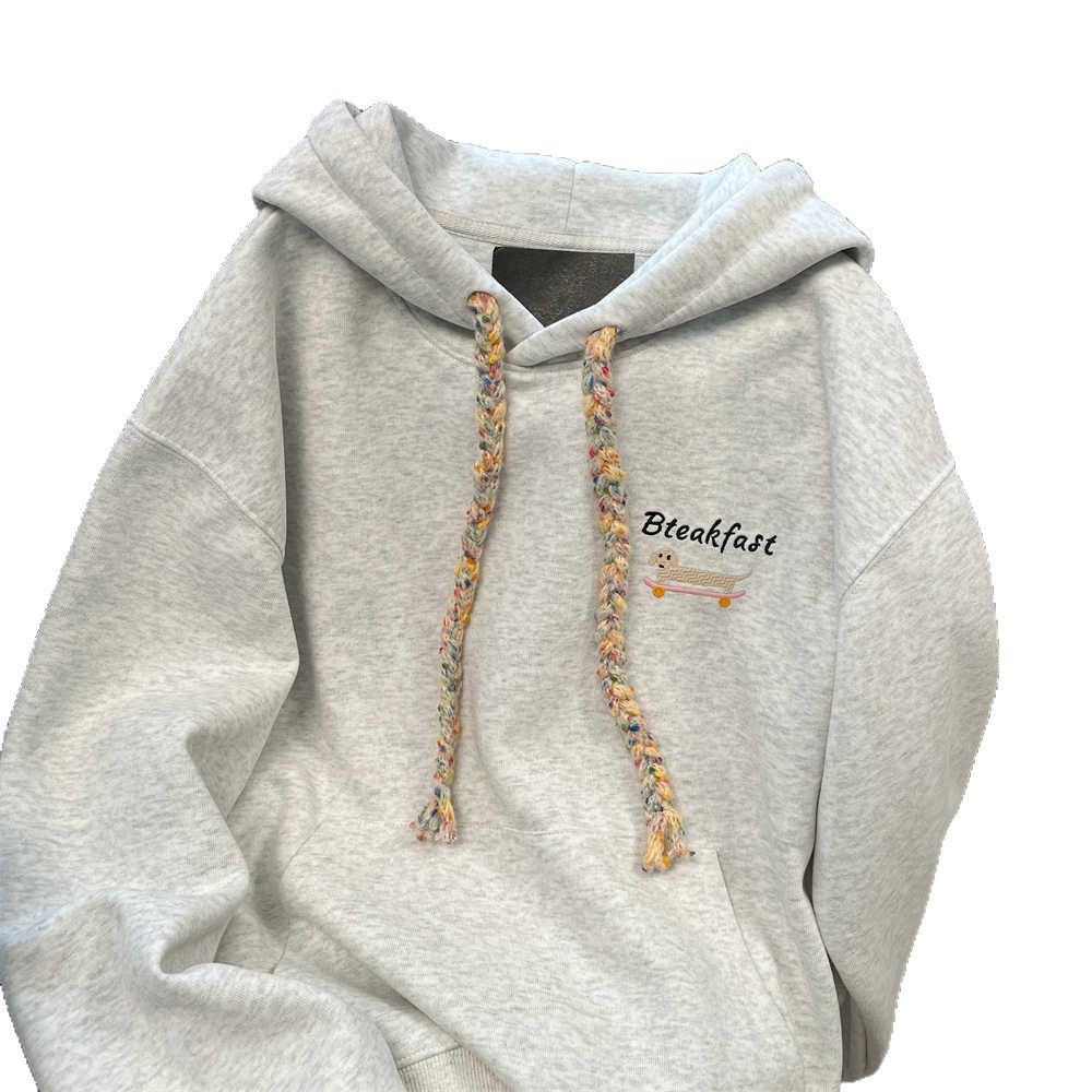 Korean Version Lazy Wind Dog Hooded Sweater Jacket Women's Retro Oversize Niche Does Not Collide