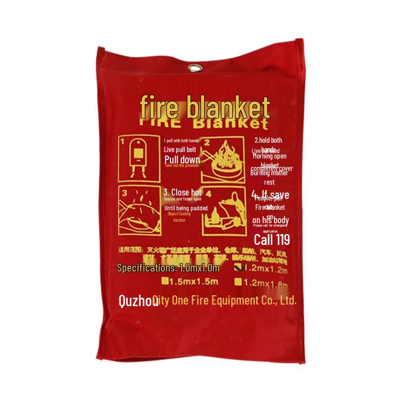 Sanqi'an Fireproof Fiberglass Blanket: Red Heat-Resistant Fabric for Kitchens, Gas Stations, Schools
