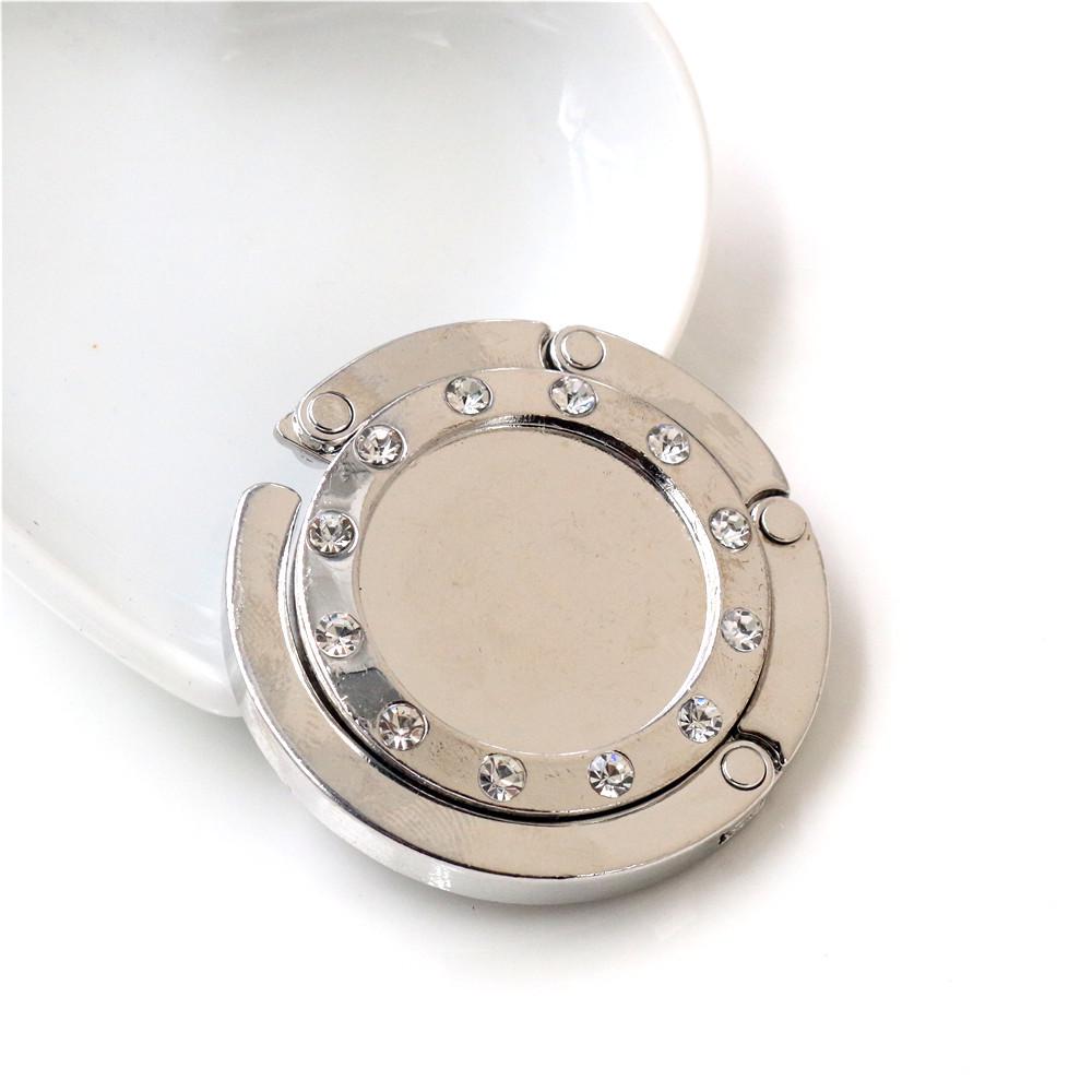 Foldable 25mm Bag Hook Table Hanger with Gemstone Base, 35g