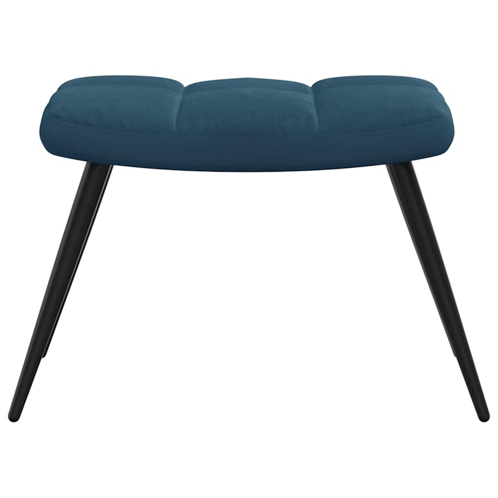 Vidaxl Armchair with Footrest, Blue, Upholstered In Velvet