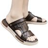 Leather sandals men wear non-slip and deodorant in summer, dad wears sandals for driving, high-end outdoor sports beach slippers