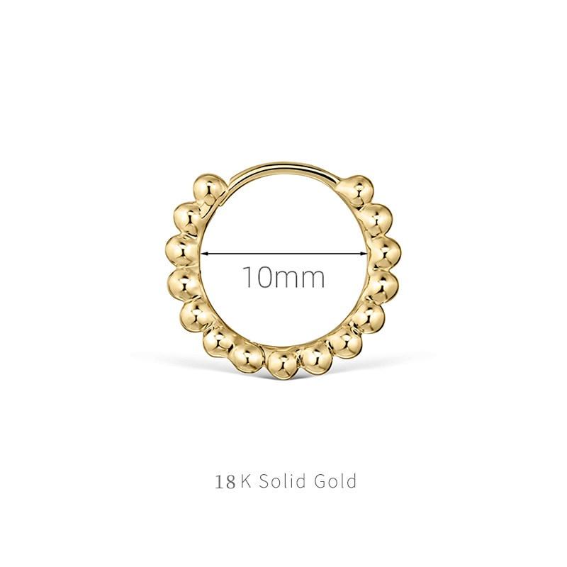 Custom High Quality Solid 18K Gold Chain Internally Threaded Hoop Earrings Cartilage Hoop Edgy Piercing Jewelry 1pcs