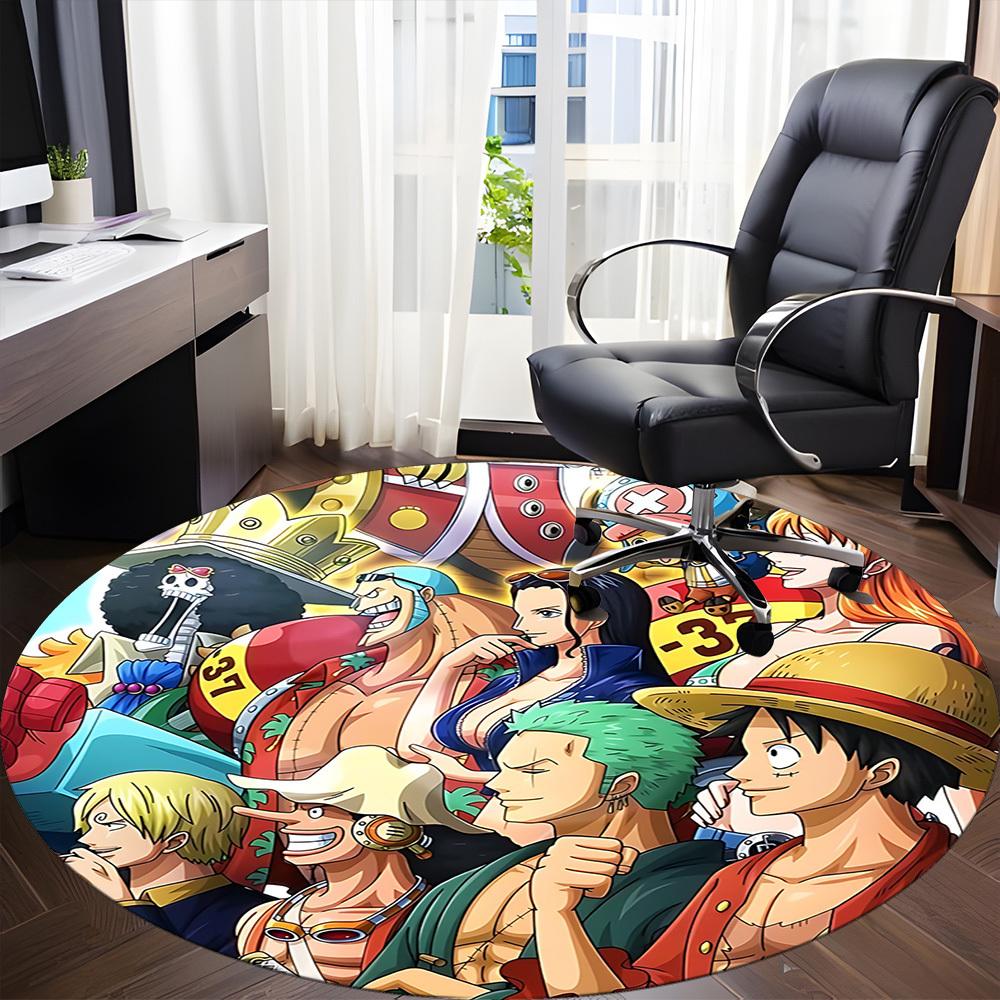 1pc One Piece Crew Office Round Area Rug, Under Office Chairs Bedroom Living Room Home Decor, Room Deco, Available in Various Sizes127