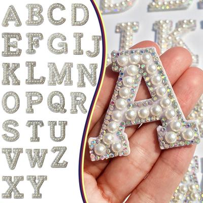 Doe-het-zelf Parel Strass Engelse Letter Patch Haaraccessoires