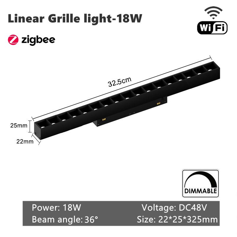 Zigbee Smart WiFi Magnetic Track Lights LED DC48V Dimmable Spotlight Tuya App Alexa Google Assistant Voice Control Rail Lamp