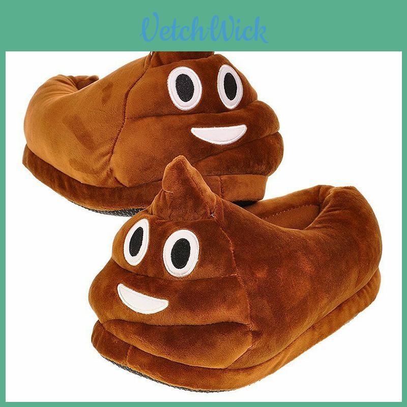 Adorable Brown Poop Emoji Plush Slippers For Men And Women