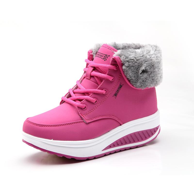 Women's fashion high top warm arch support thick sole soft elastic comfortable shock absorption waterproof non-slip leisure snow boots cotton shoes