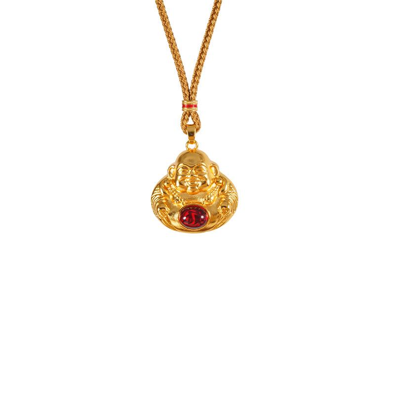Maitreja Budda Luksusowy Budda z Brzuchem Biżuteria Wiejska Naszyjnik Wisiorek