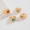 Stylish Geometric Designs Gemstones Rings Craft from Sturdy Metal Materials for a Touch of Elegant and Unique Styles
